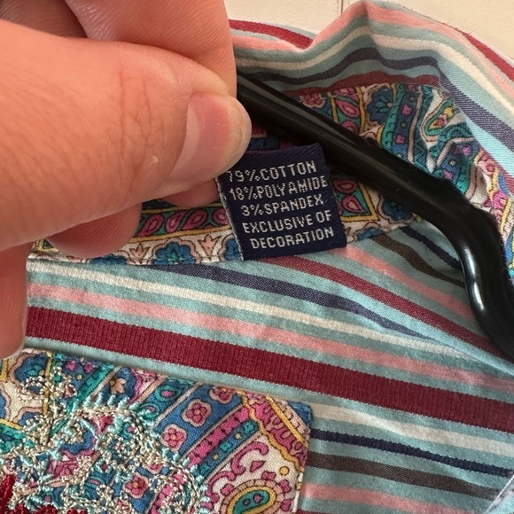 Robert Graham Mens Stripe Flip Cuff Long Sleeve Button Down Shirt Size S - Picture 5 of 9